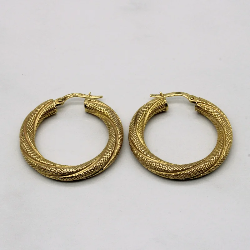 Hoop earrings with faceted crystals for added sparkle and shine-14k Yellow Gold Hoop Earrings