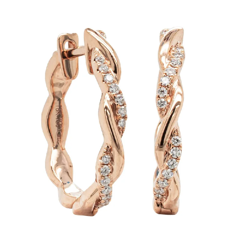 Best hoop earrings with angel wing accents for a spiritual and meaningful design-18ct Rose Gold Diamond Sienna Earrings