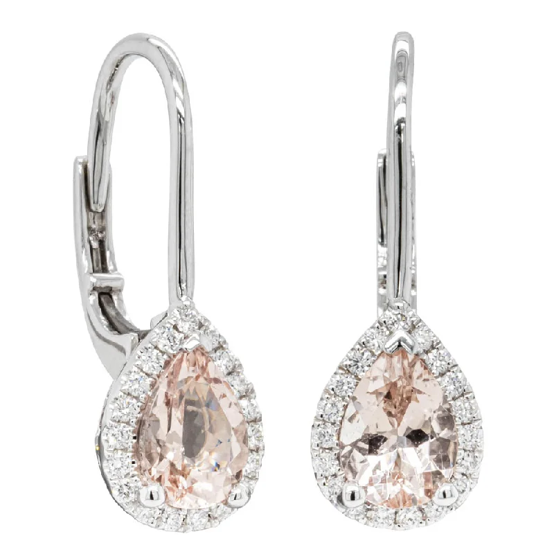 Best hoop earrings with textured silver for a rustic and organic finish-18ct White Gold 1.34ct Morganite & Diamond Mini Sierra Earrings