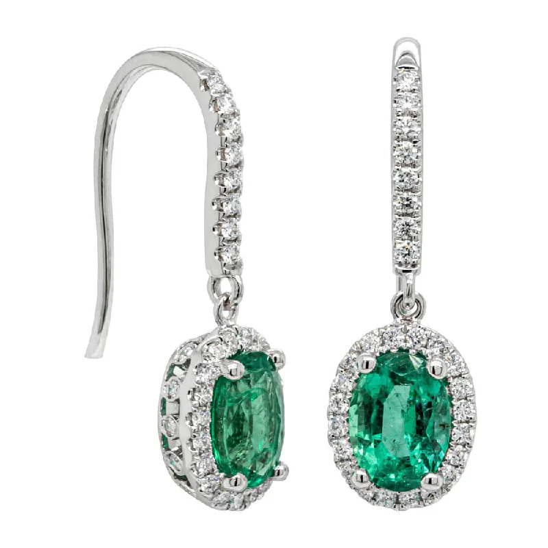 Best hoop earrings with multi-colored gemstones for a vibrant and lively touch-18ct White Gold 1.66ct Emerald & Diamond Mini Sierra Earrings