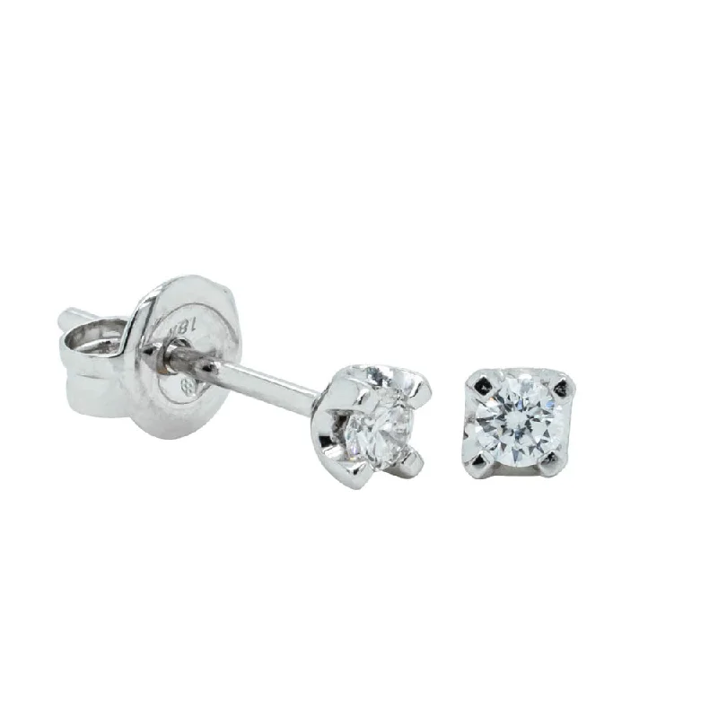 Best hoop earrings with detachable studs for a versatile and adjustable accessory-18ct White Gold .12ct Diamond Studs