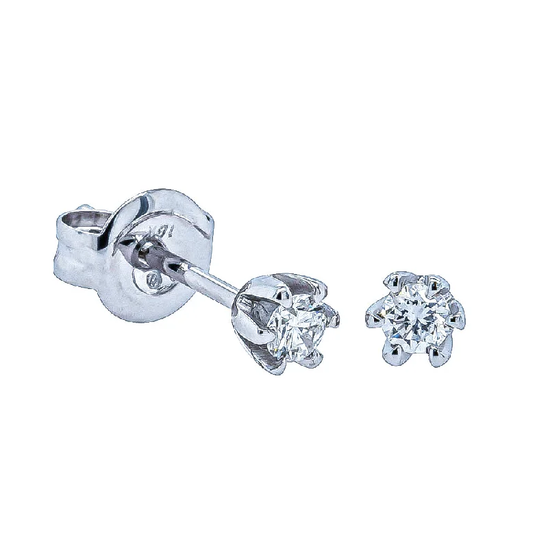 Best hoop earrings with vintage coins for a retro, antique-inspired style-18ct White Gold .12ct Diamond Studs