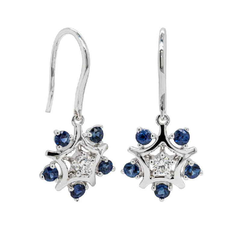 Hoop earrings with oversized designs for a bold, fashion-forward statement-18ct White Gold .86ct Sapphire & Diamond Earrings