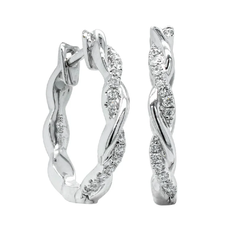 Best hoop earrings with satin ribbons for a soft, feminine appearance-18ct White Gold Diamond Sienna Earrings