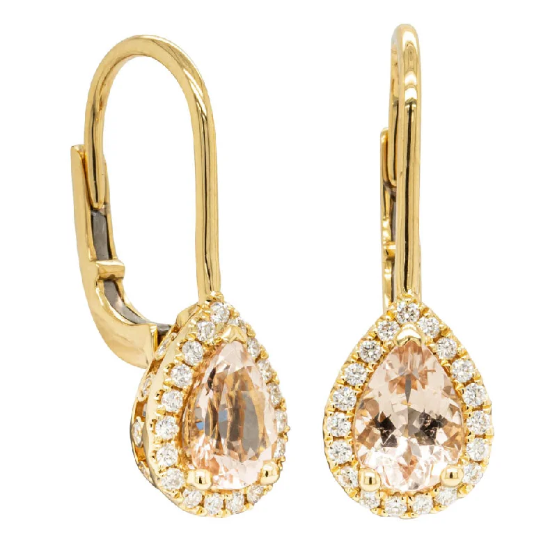 Best hoop earrings with detachable studs for a versatile and adjustable accessory-18ct Yellow Gold 1.21ct Morganite & Diamond Mini Sierra Earrings