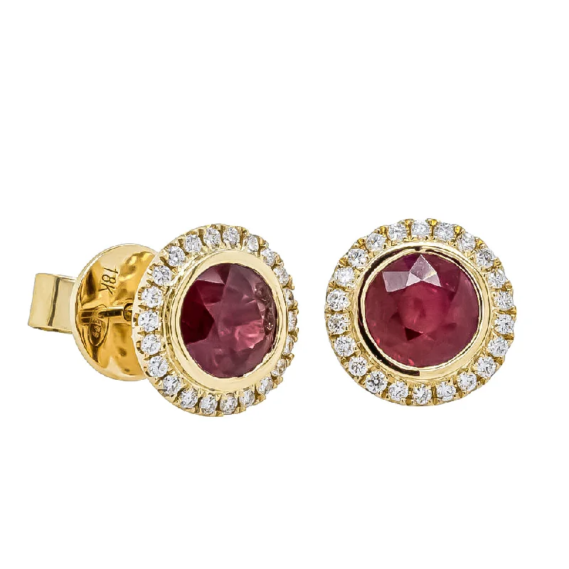 Best hoop earrings with blackened metal for an edgy and bold appearance-18ct Yellow Gold 1.84ct Ruby & Diamond Isla Earrings