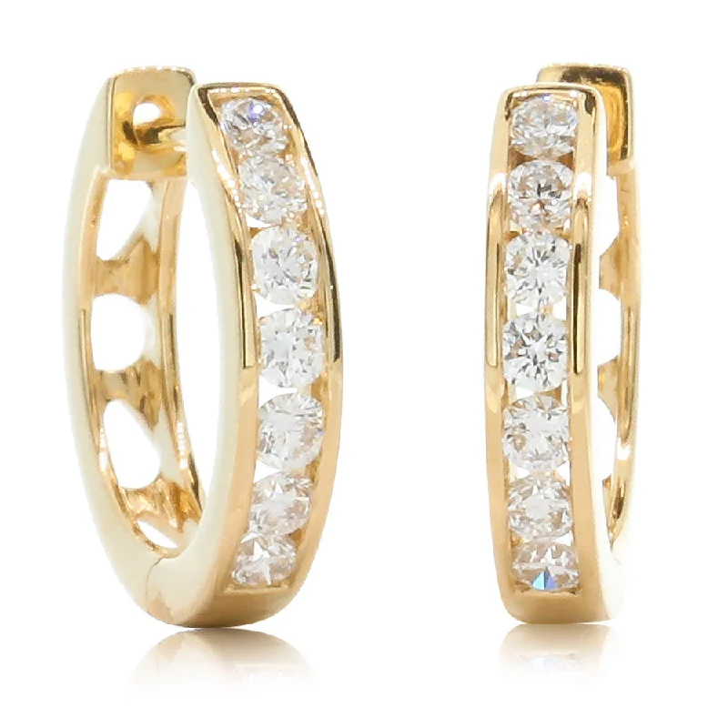 Hoop earrings with multi-tone finishes for a colorful and layered effect-18ct Yellow Gold .50ct Diamond Tigris Earrings