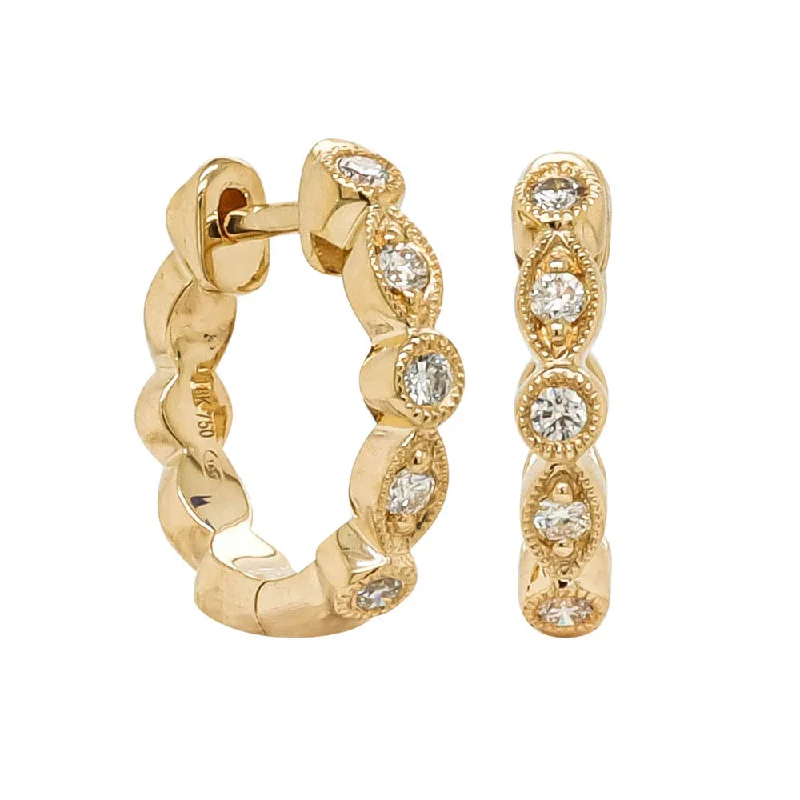 Best hoop earrings with smooth ceramic finishes for a polished, clean style-18ct Yellow Gold Diamond Aura Hoop Earrings