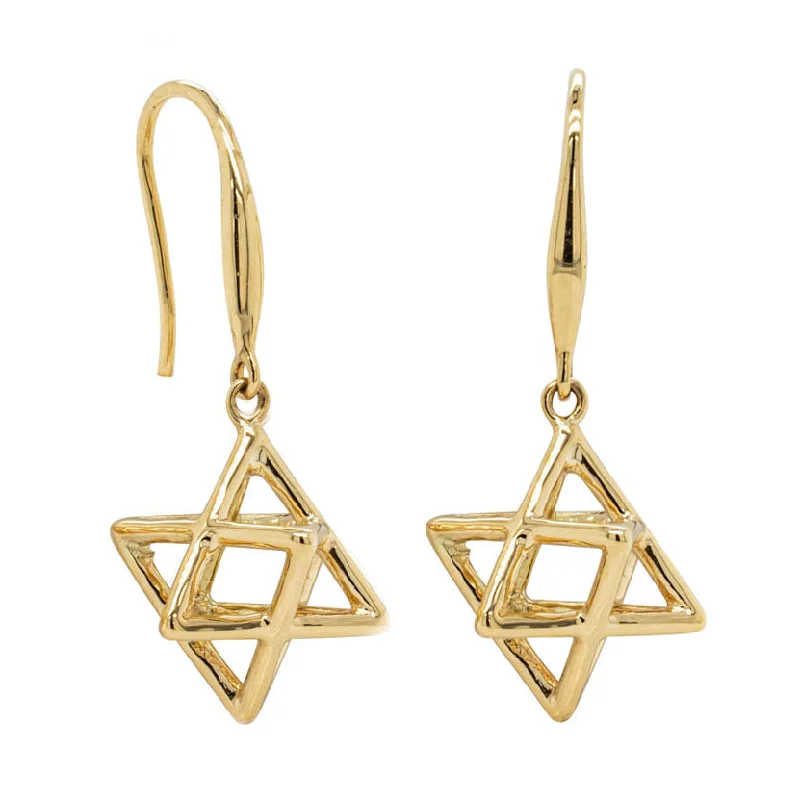 Lightweight hoop earrings for comfortable and all-day wear-18ct Yellow Gold Merkaba Star Earrings