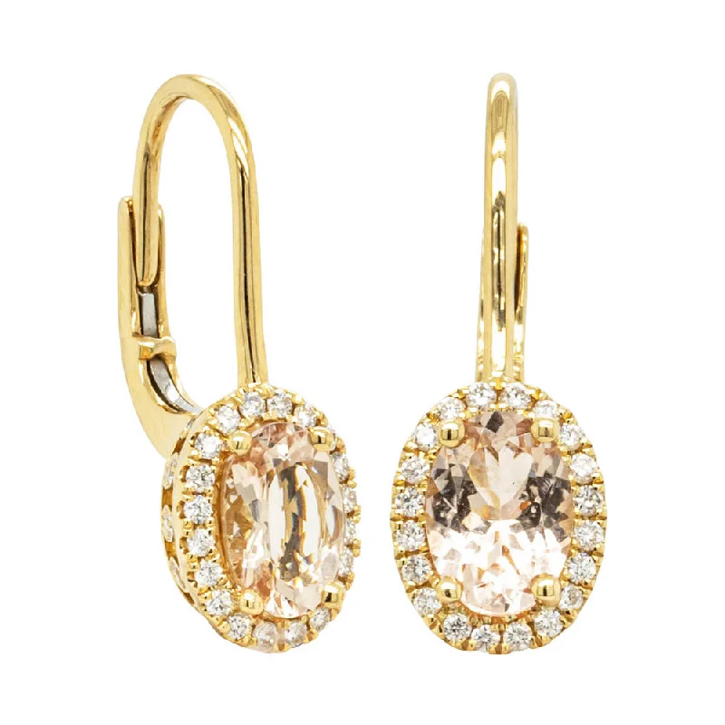 Best hoop earrings with baroque pearls for a luxurious and elegant vibe-18ct Yellow Gold Morganite & Diamond Mini Sierra Earrings