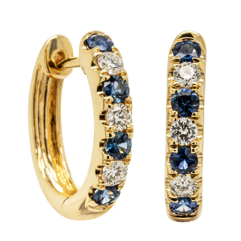 Best hoop earrings with sterling silver for an affordable and chic design-18ct Yellow Gold Sapphire & Diamond Meridien Earrings