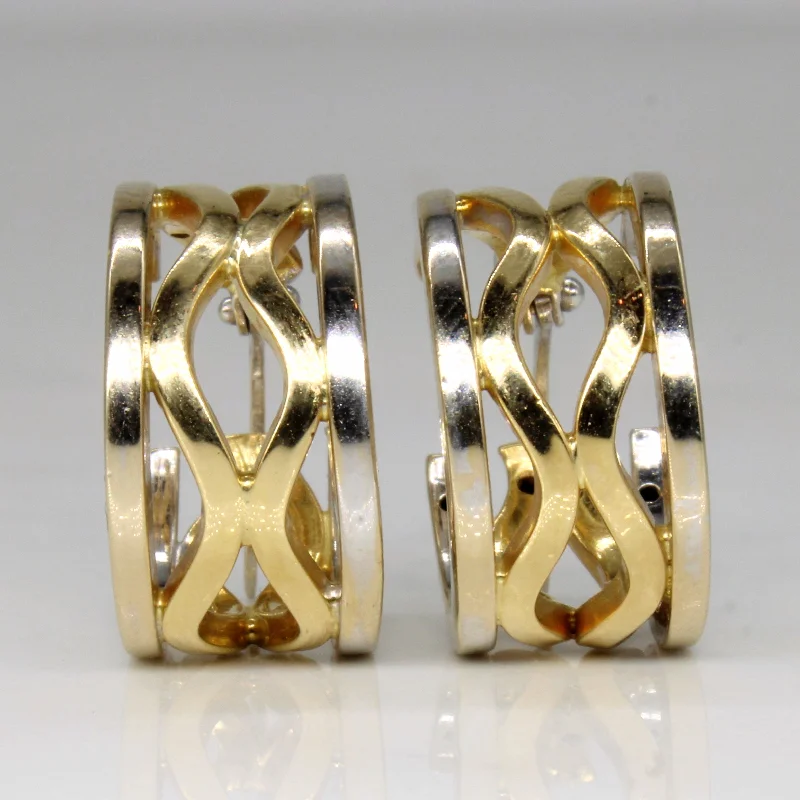 Best hoop earrings with custom designs for a personalized, unique accessory-18k Two Tone Gold Earrings