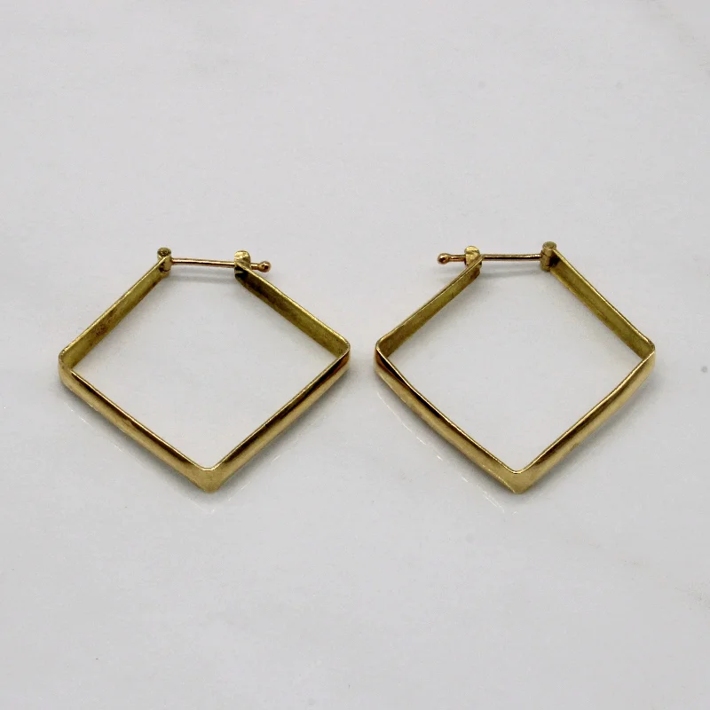 Best hoop earrings with infinity designs for a timeless and meaningful symbol-18k Yellow Gold Square Hoop Earrings