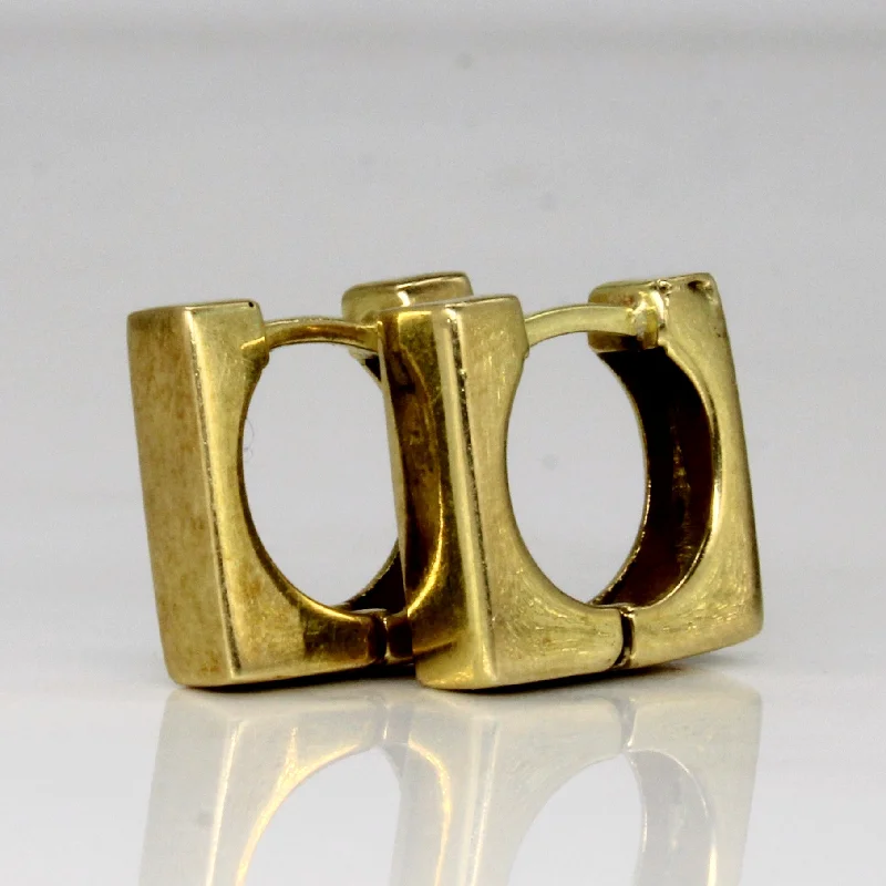 Best hoop earrings with asymmetrical designs for a fashion-forward, avant-garde look-18k Yellow Gold Square Hoop Earrings