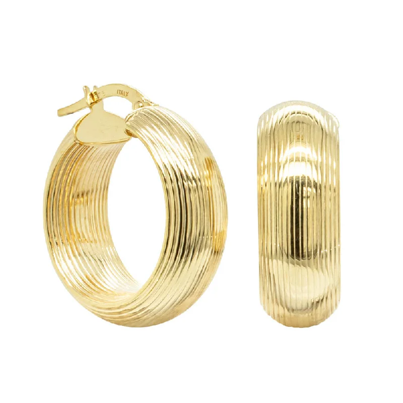 Hoop earrings with crescent moon shapes for a celestial and mystical appearance-9ct Yellow Gold Spritz Hoop Earrings