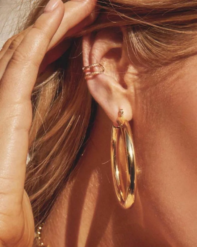 Hoop earrings with oversized designs for a bold, fashion-forward statement-Amalfi Tube Hoops In Gold