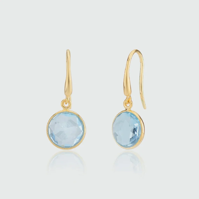 Best hoop earrings with geometric hexagon shapes for a modern, angular look-Antibes Blue Topaz & Gold Vermeil Earrings