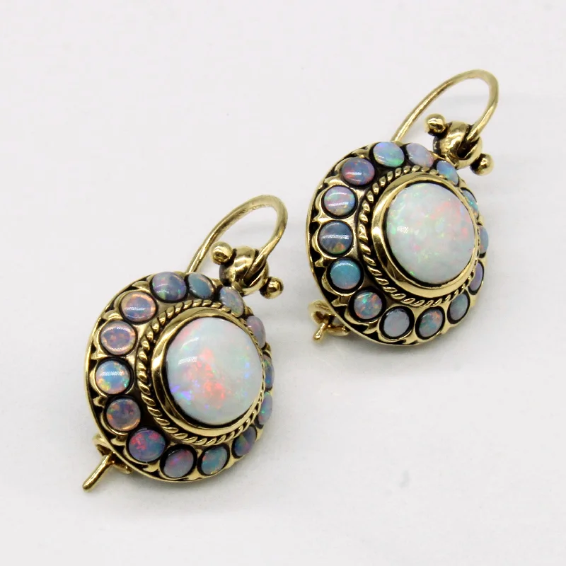 Best hoop earrings with turquoise stones for a bohemian-inspired vibe-Antique Opal Earrings | 2.50ctw |