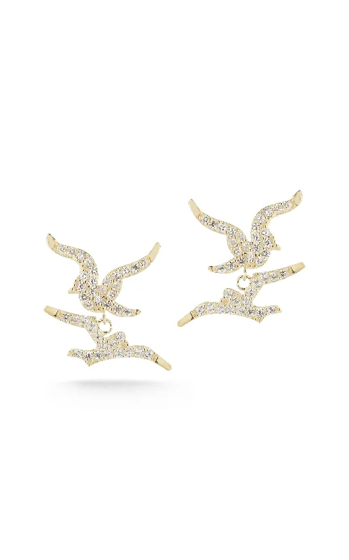 Best hoop earrings with satin ribbons for a soft, feminine appearance-Bird Stud Earring