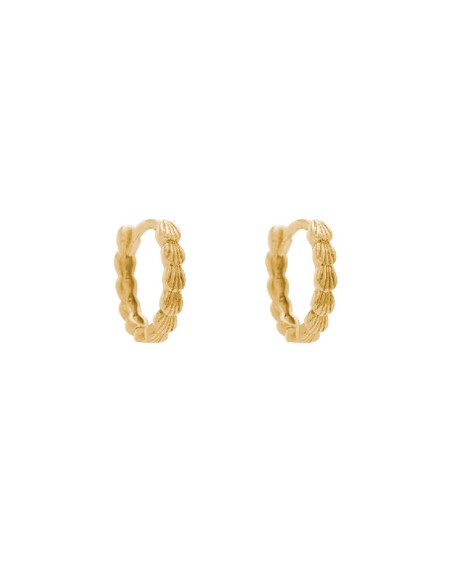 Hoop earrings with braided patterns for a detailed and textured finish-BLOOM HOOPS (18K GOLD PLATED)