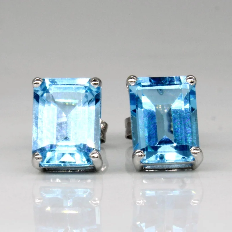 Hoop earrings with luxe velvet finishes for a rich and luxurious touch-Blue Topaz Earrings | 3.50ctw |