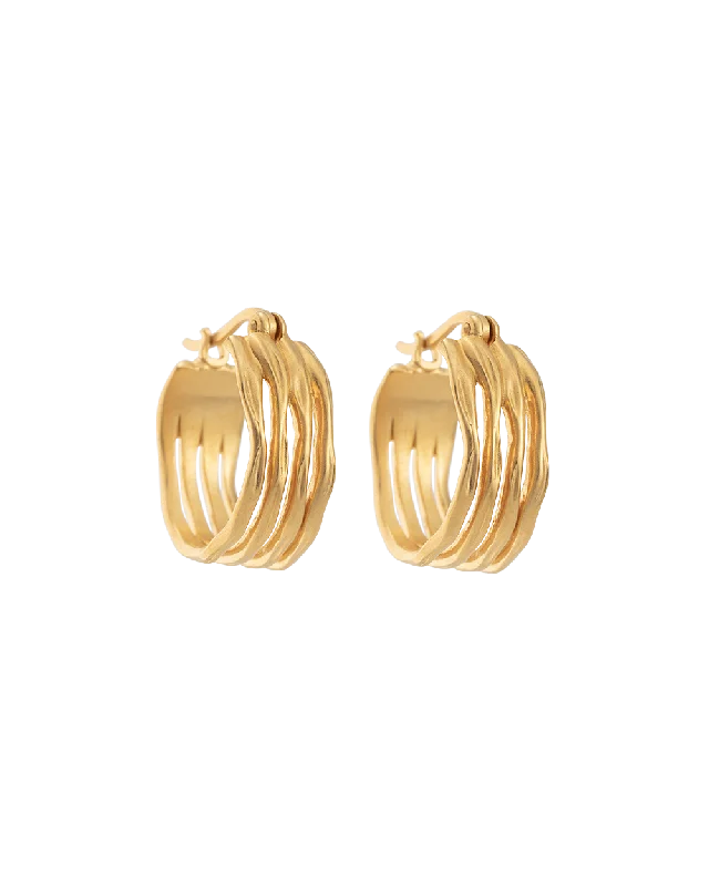 Hoop earrings with gold accents for a warm, elegant statement piece-BOTANICA HOOPS (18K GOLD PLATED)