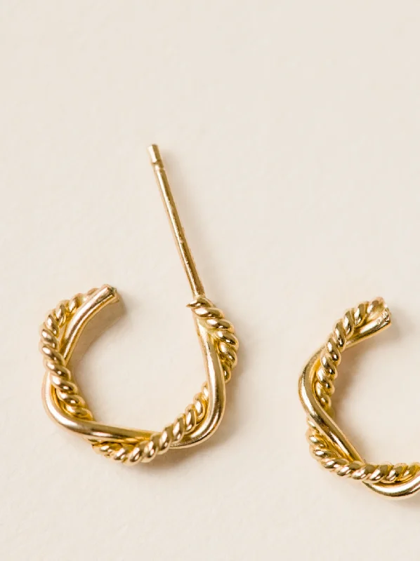 Best hoop earrings with matte finish for a sophisticated, understated design-Braided Mini Hoops