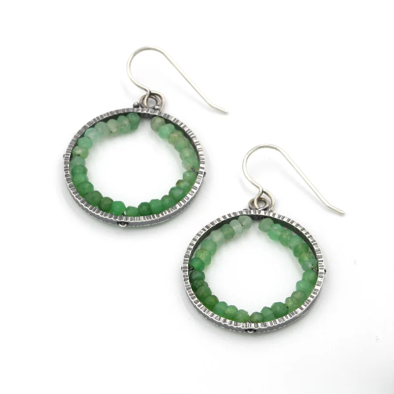 Best hoop earrings with multi-colored gemstones for a vibrant and lively touch-Chrysoprase "Geode" Earrings