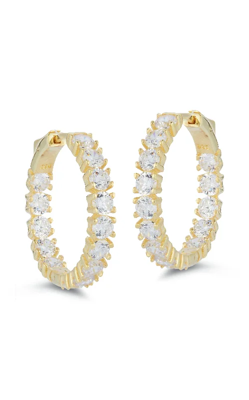 Best hoop earrings with gemstone accents for a colorful and elegant appearance-Chunky CZ Hoop Earring