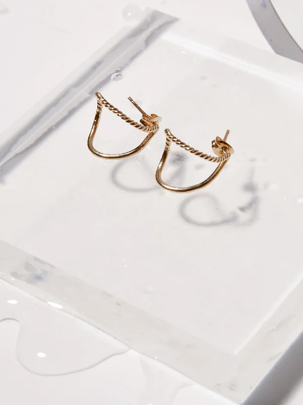 Hoop earrings with cut-out designs for a creative and lightweight effect-Contour Ear Hugs