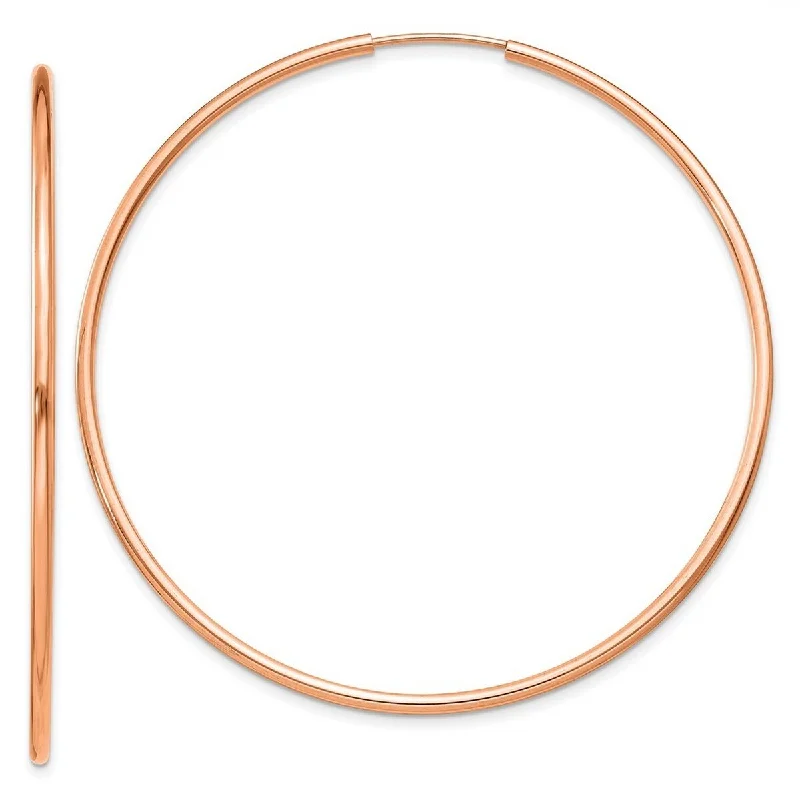 Hoop earrings with removable pendants for a versatile and customizable accessory-Curata 14k Rose Gold 1.5mm Polished Endless Hoop Earrings - 52x52.5mm Wide 1.5mm Thick