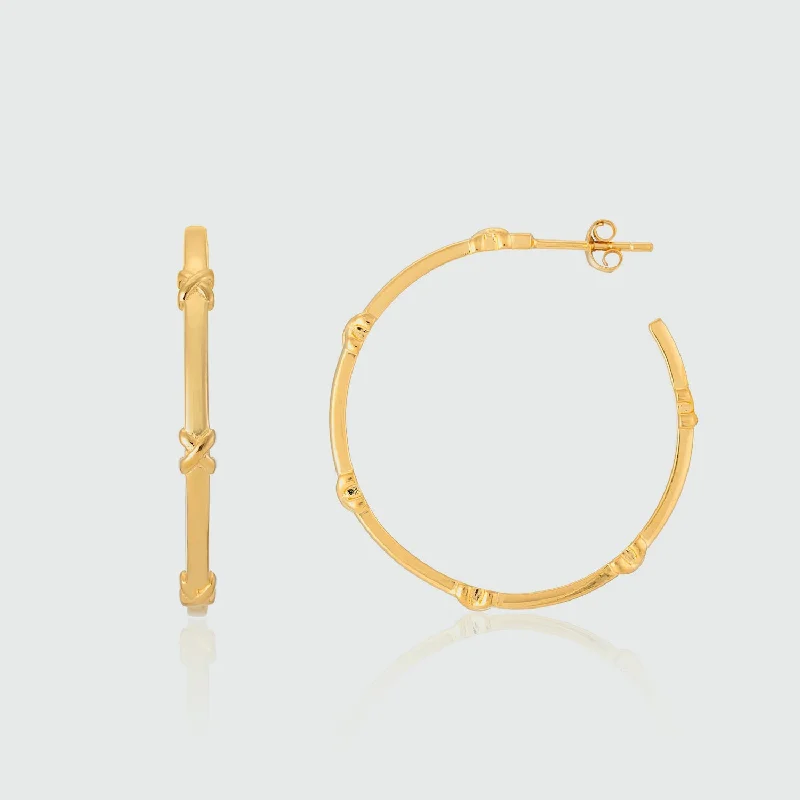 Lightweight hoop earrings for comfortable and all-day wear-Deia Large Yellow Gold Vermeil Kiss Hoop Earrings