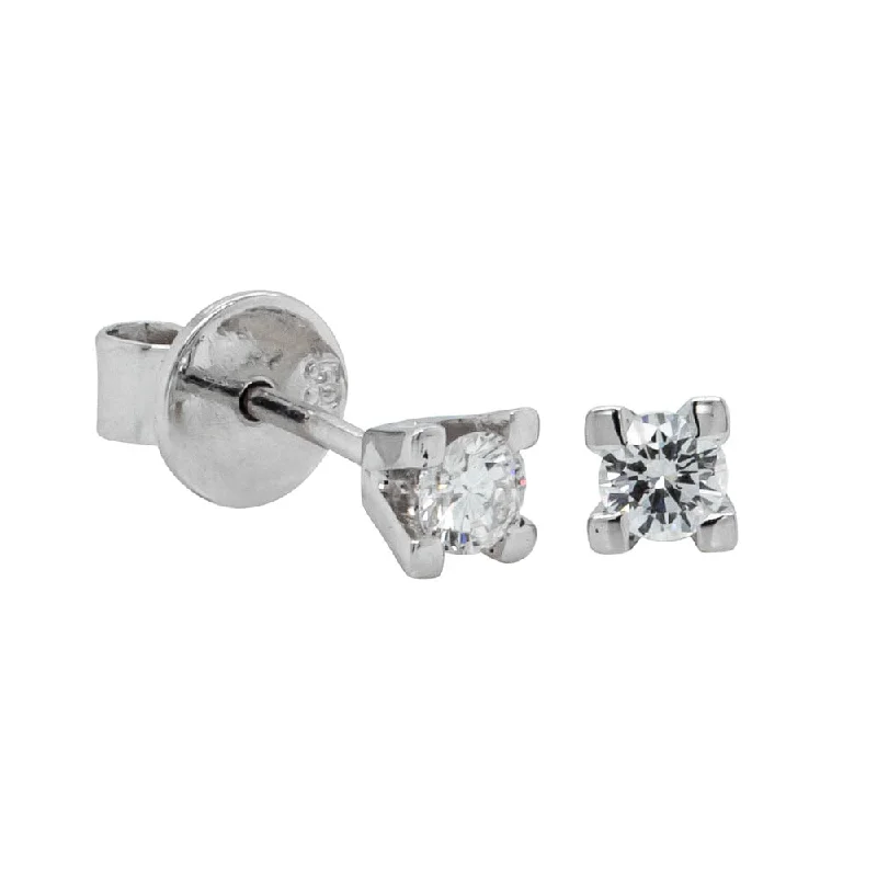 Hoop earrings with open designs for a modern, lighthearted vibe-Deja Vu 14ct White Gold .40ct Diamond Solitaire Earrings