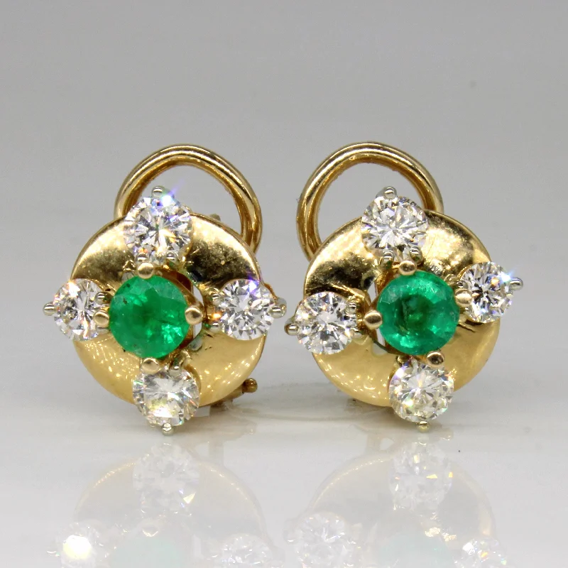 Best hoop earrings with satin ribbons for a soft, feminine appearance-Diamond & Emerald Earrings | 1.50ctw, 0.62ctw |