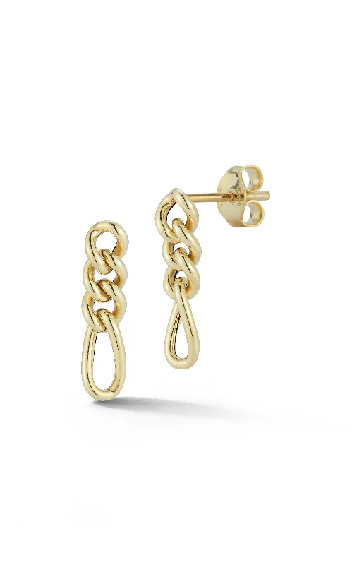 Hoop earrings with infinity loop designs for a continuous and eternal shape-Figaro Chain Drop Earring