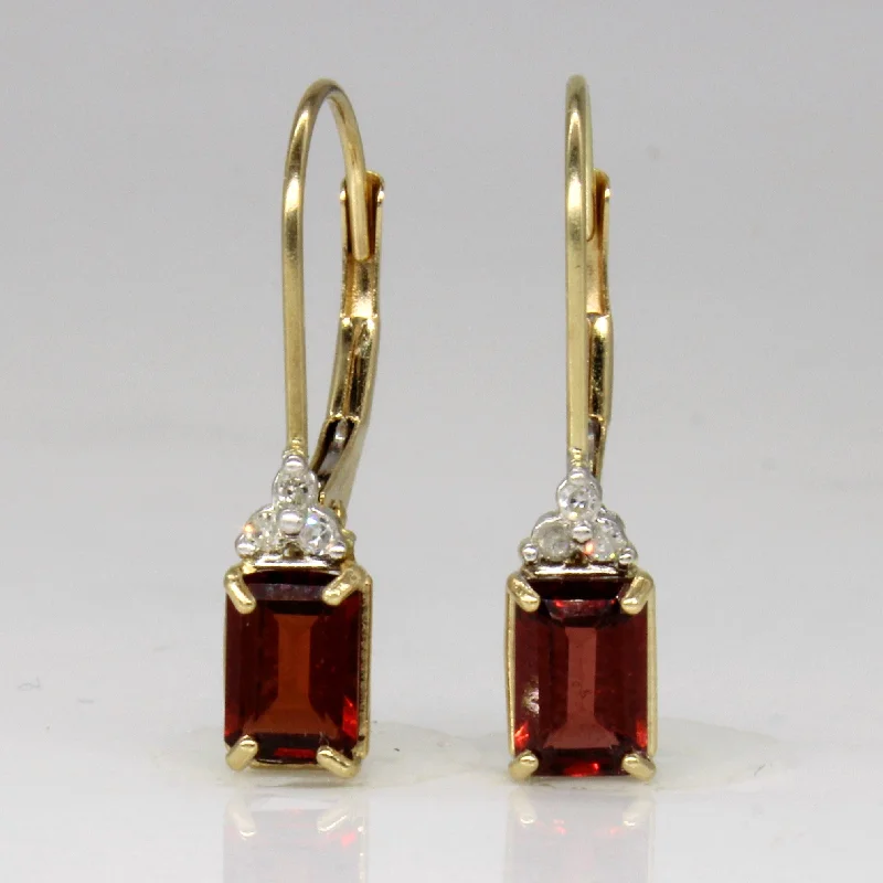 Best hoop earrings with geometric pendants for a modern, chic appeal-Garnet & Diamond Earrings | 1.00ctw, 0.03ctw |