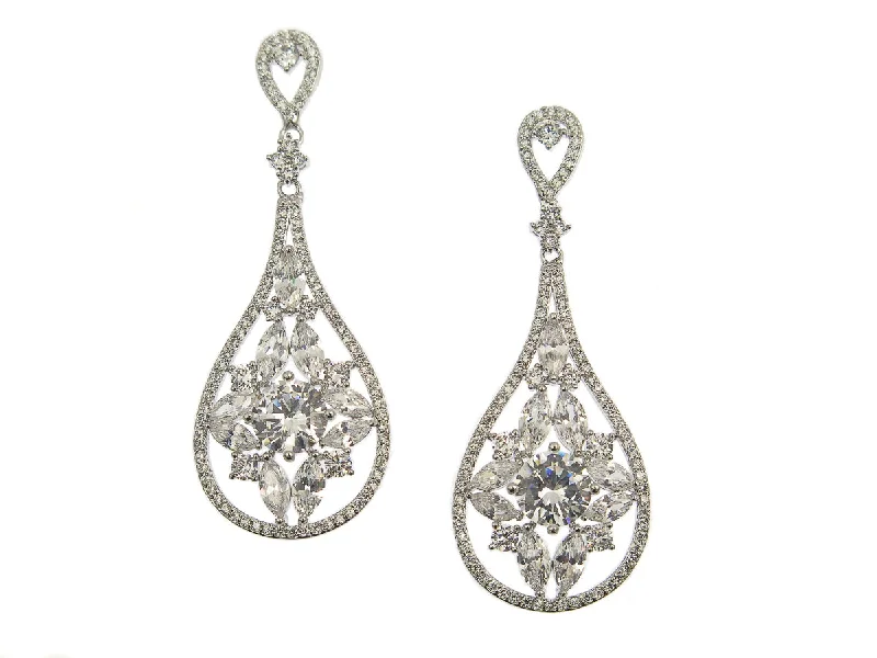 Best hoop earrings with oval shapes for a unique and elongated design-Guenevere Crystal Statement Earrings