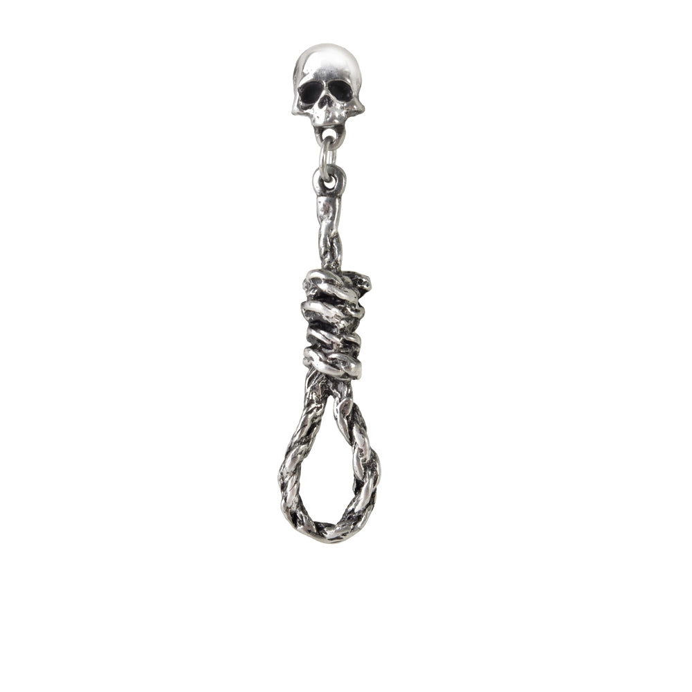 Hoop earrings with a chunky design for a bold and trendy statement-Hang Man's Noose Skull Earring by Alchemy Gothic