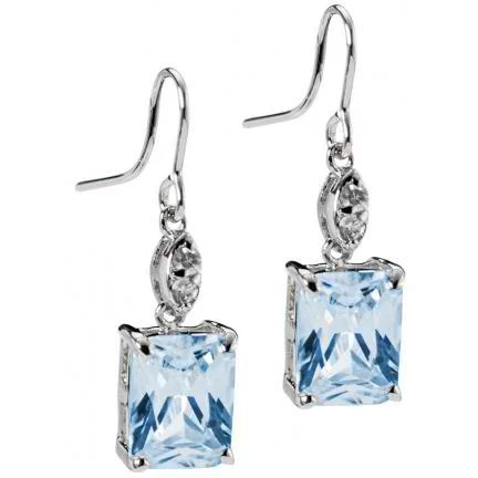 Hoop earrings with dangling charms for a playful and fun look-Hayden Aqua Cubic Zirconia Earrings