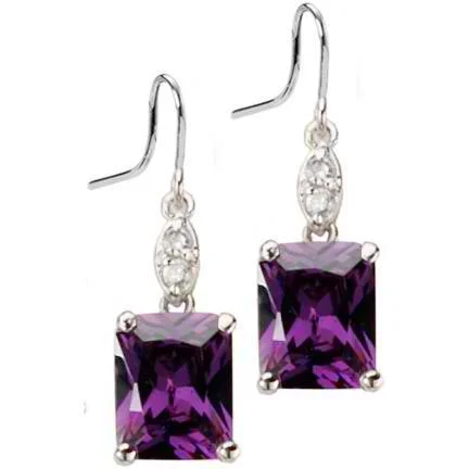 Hoop earrings with rhinestone embellishments for a glamorous and sparkling look-Hayden Tanzanite Cubic Zirconia Earrings