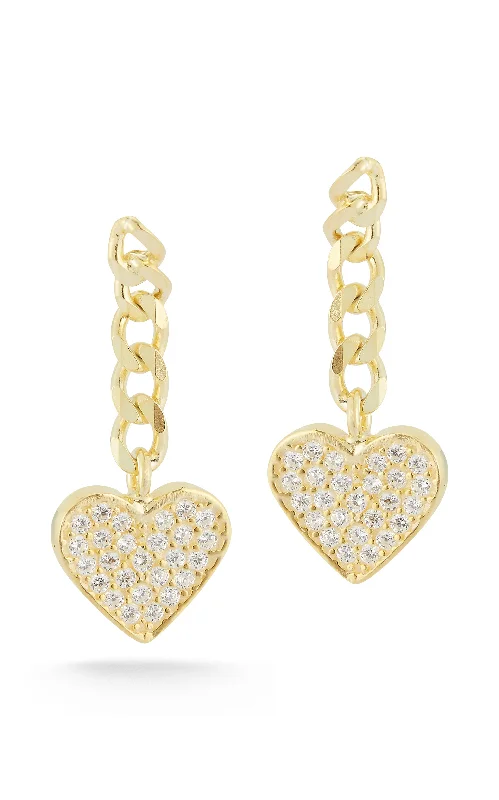 Hoop earrings with stacked layers for a bold and textured design-Heart Drop Earring