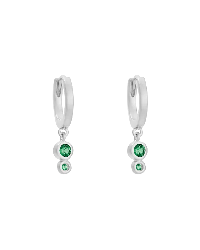 Hoop earrings with leather accents for a sleek and bold combination-IL MARE DROPLET HOOPS (STERLING SILVER)