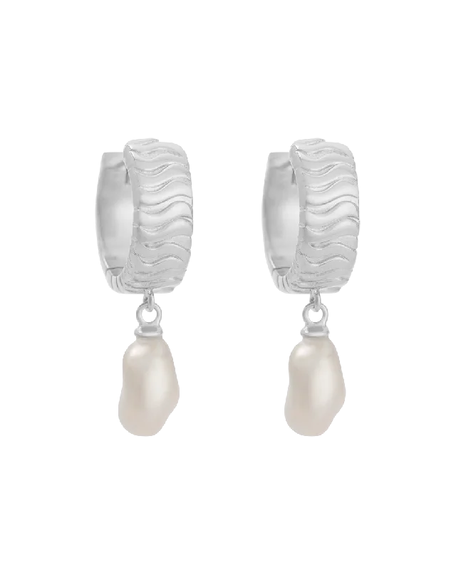 Best hoop earrings with satin ribbons for a soft, feminine appearance-ISOLE PEARL HOOPS (STERLING SILVER)