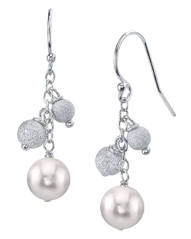 Best hoop earrings with geometric triangle shapes for a modern, chic design-Japanese Akoya Pearl Stardust Earrings