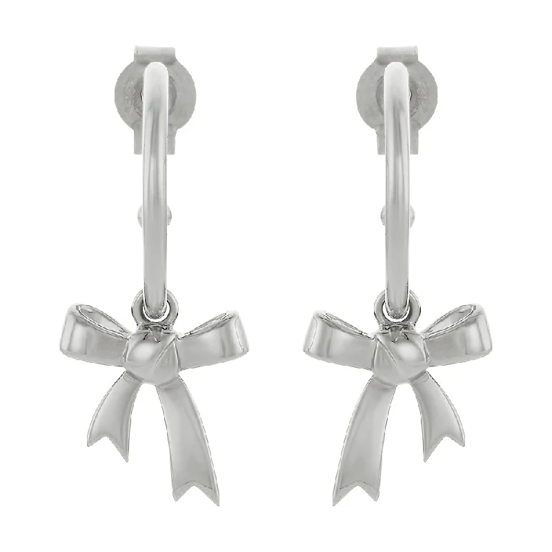 Best hoop earrings with geometric triangle shapes for a modern, chic design-Karen Walker Bow Hoop Earrings - Sterling Silver