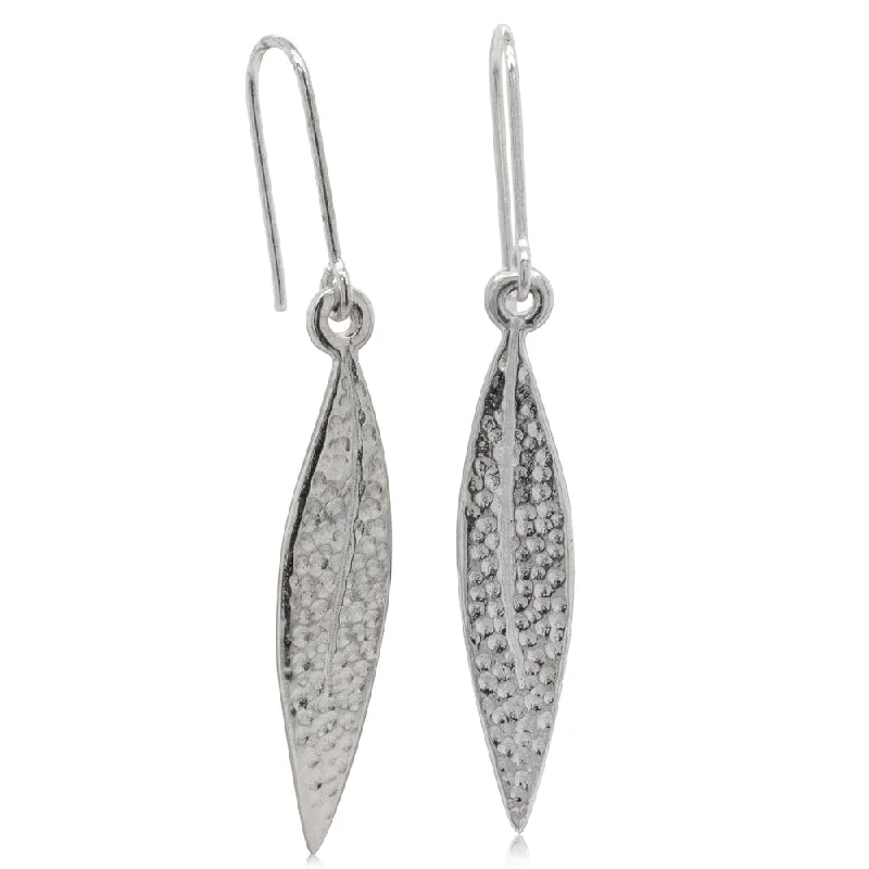 Hoop earrings with a matte black finish for a sleek, edgy vibe-Karen Walker Leaf Earrings - Sterling Silver