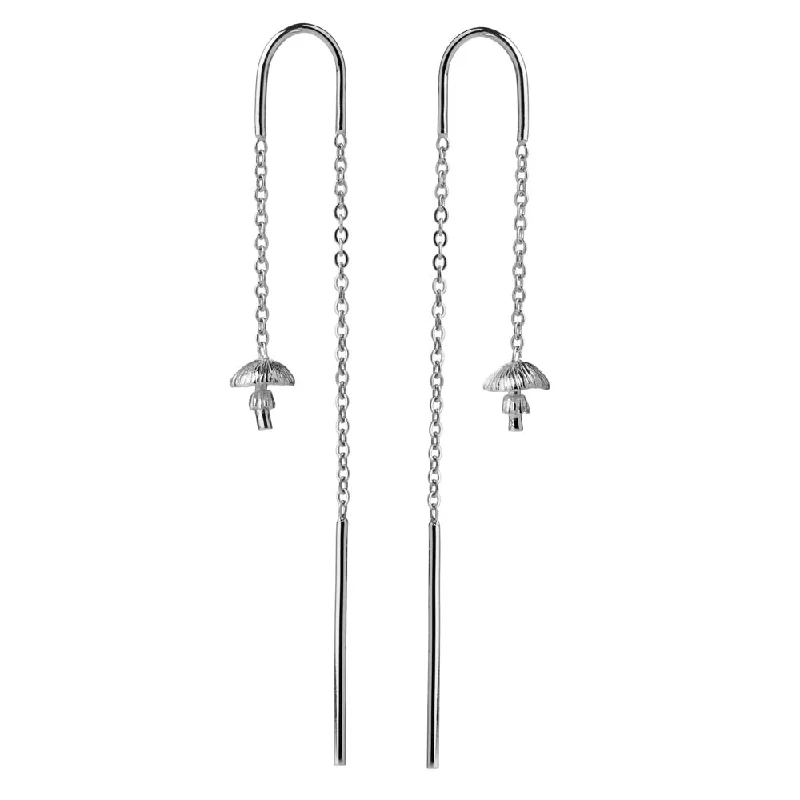 Hoop earrings with abstract shapes for an artistic and creative touch-Karen Walker Mushroom Thread Earrings - Sterling Silver