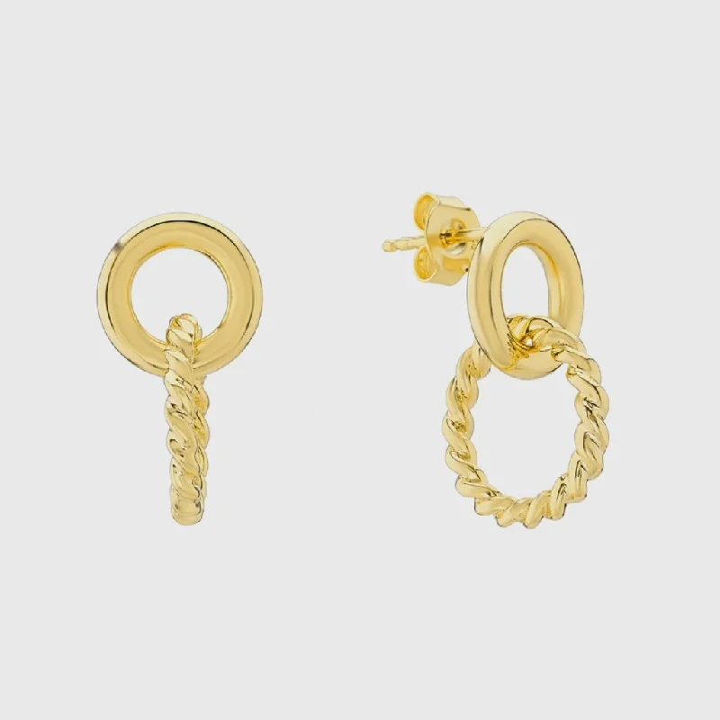 Hoop earrings with circle designs for a classic and timeless shape-Kelso Alhambra Chunky Twisted Gold Vermeil Earrings