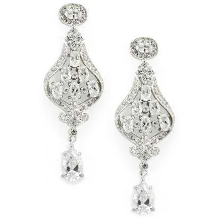 Best hoop earrings with lever-back closures for secure and easy wear-Kyra Cubic Zirconia and Crystal Earrings