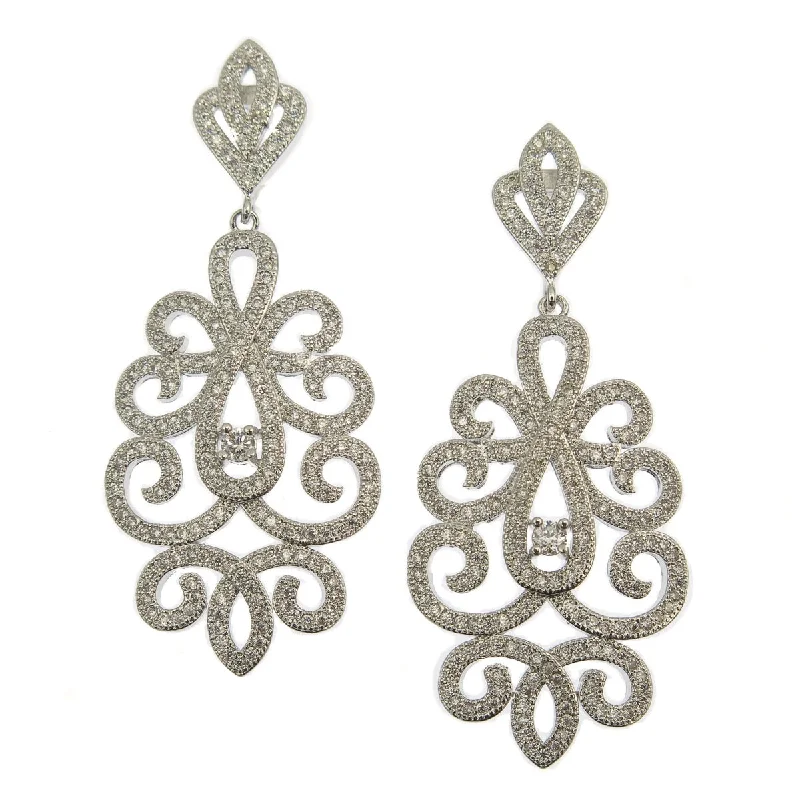 Best hoop earrings with marbled designs for a trendy and artistic effect-Laise Pave' Crystal Chandelier Earrings